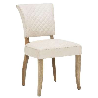 Timothy Oulton Mimi Dining Chair - Beige - Leather - Quilted - W51 x D62 x H89cm - Barker &amp; Stonehouse