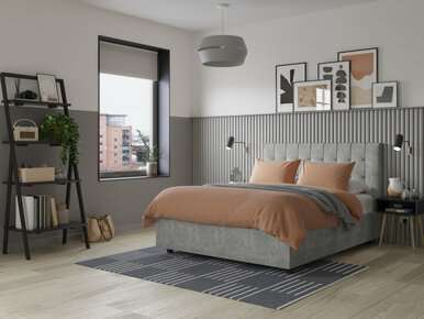 Alexis Ottoman Upholstered Bed Frame Double Grey Velvet