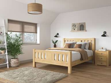 Edgemont Wooden Bed Frame King Natural Oak