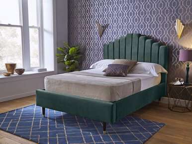 Hemingway Upholstered Ottoman Bed Frame King Hunter Green