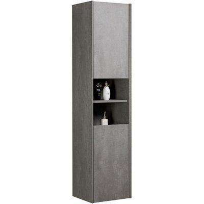 Orion Concrete Look Wall Hung Tall Storage Cabinet