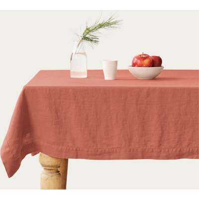 Apricot Washed Linen Tablecloth