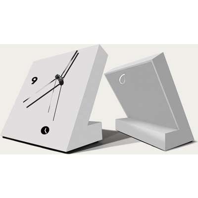 White Lacquered Finished Tact Table Clock