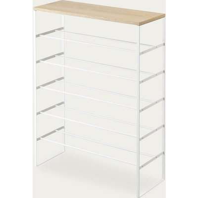 White Tower 6-Tier Wood Top Shoe Rack