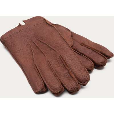 Brown Camillo Handmade Peccary Leather Gloves