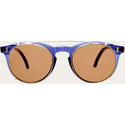 Dark Blue / Tobacco Pleat Sunglasses