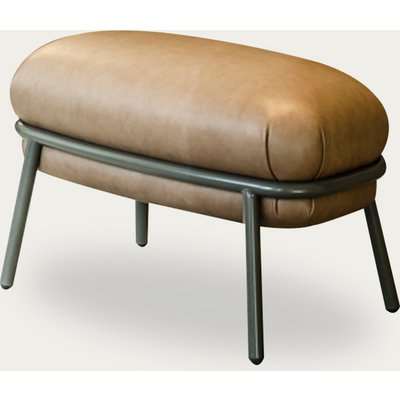 Brown Leather Grasso Footstool