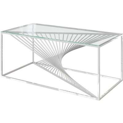 Abstract Glass and Chrome Coffee Table