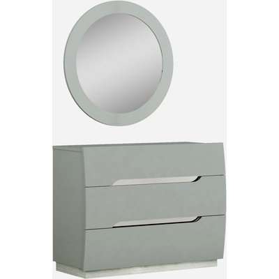 Affinity Cool Grey High Gloss Round Mirror