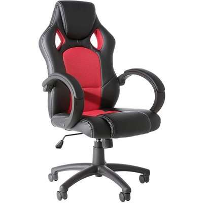 Alphason Daytona Faux Leather Office Chair - Black and Red AOC5006R