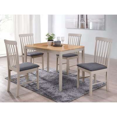 Altona Dining Table and 4 Chairs - Oak and Stone Grey Painted