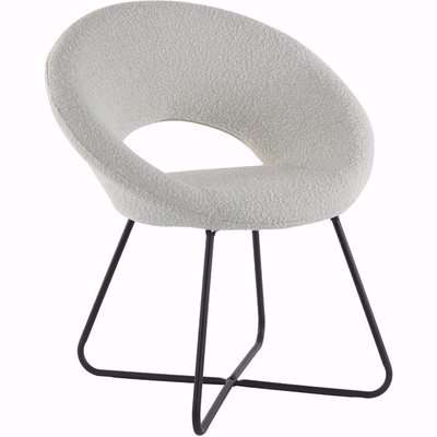 Antony White and Black Fabric Boucle Chair