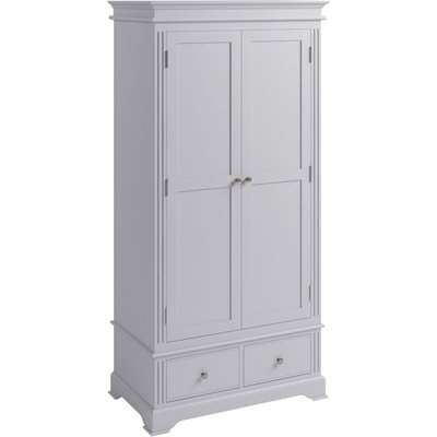 Ashby Moonlight Grey Painted 2 Door 2 Drawer Wardrobe