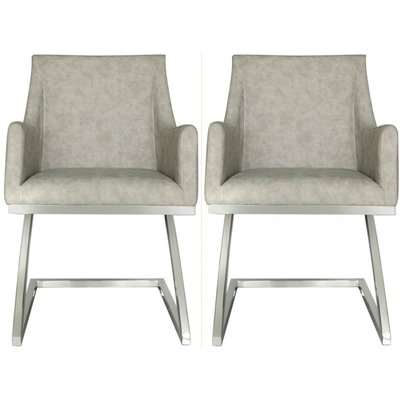 Aston Light Grey Faux Leather Dining Chair (Set of 4)