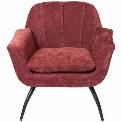Dallas Berry Pink Chenille Fabric Cocktail Chair