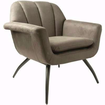 Dallas Grey Mussel Moleskin Fabric Cocktail Chair