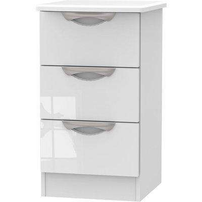 Camden High Gloss White 2 Drawer Bedside Cabinet with Integrated Wireless Charging