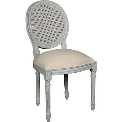 Charlotte French Distressed Stone Grey Lattice Back Dining Chair (Set of 4)