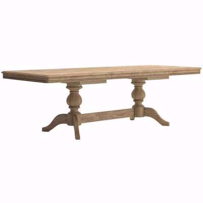 Clearance - Versailles Oak 180cm-250cm Double Pedestal Extending Dining Table - New - FSS10104