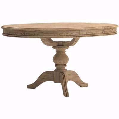 Clearance - Versailles Oak 110cm-145cm Single Pedestal Extending Dining Table - New - FSS10105