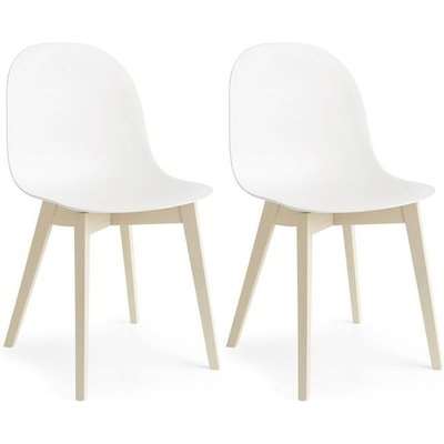 Connubia Academy Plastic Dining Chair with Solid Wood Legs (Pair)