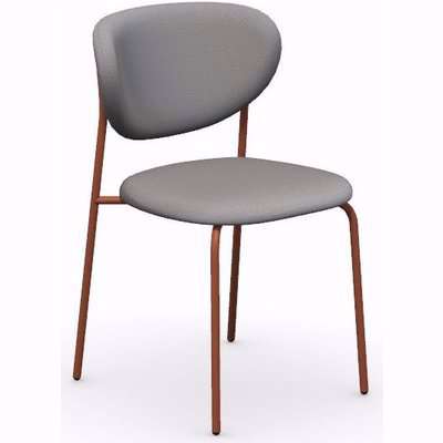 Connubia By Calligaris Cozy Dining Chair - Ekos Taupe with Painted Brass Metal Base - CB2135