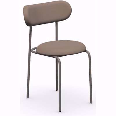 Connubia By Calligaris Loop Dining Chair - Matt Camel Brown with Painted Brass Metal Base - CB2136