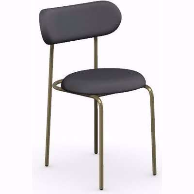 Connubia By Calligaris Loop Dining Chair - Cros Black with Painted Brass Metal Base - CB2136