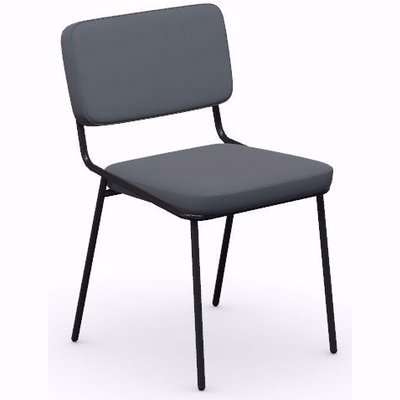 Connubia By Calligaris Sixty Dining Chair - Cros Black with Painted Brass Metal Base - CB2138