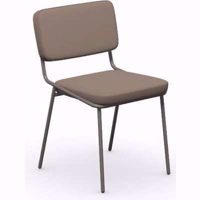 Connubia By Calligaris Sixty Dining Chair - Matt Camel Brown with Painted Brass Metal Base - CB2138