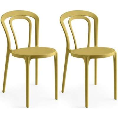 Connubia Caffe Matt Mustard Yellow Polypropylene Dining Chair (Set of 4)