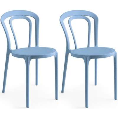 Connubia Caffe Matt Sky Blue Polypropylene Dining Chair (Set of 4)