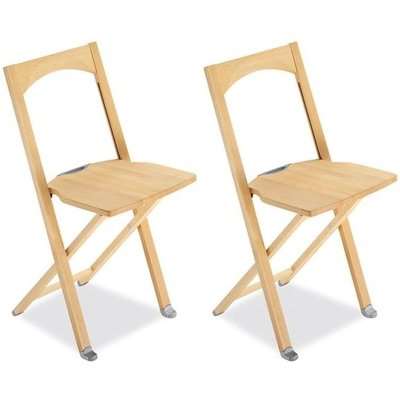 Connubia Olivia Solid Wood Folding Dining Chair with Hook (Pair)