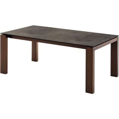 Connubia Sigma Ceramic Glass and Wooden Rectangular Drop Leaf Extending Dining Table - 160cm-220cm