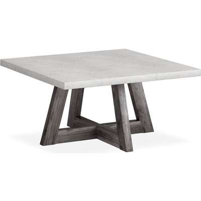 Corndell Austin Square Coffee Table - Faux Concrete and Acacia