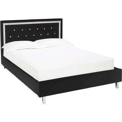 Crystalle Black Faux Leather Bed