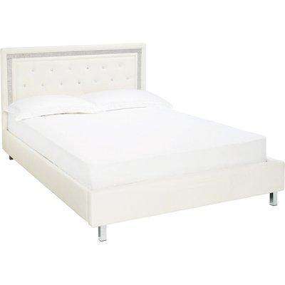 Crystalle White Faux Leather Bed
