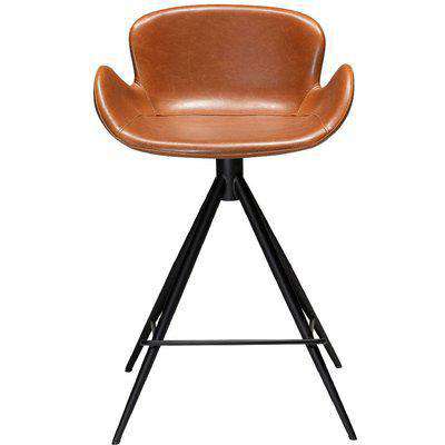 Dan Form Gaia Vintage Light Brown Faux Leather Counter Stool