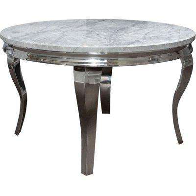 Davis Grey Faux Marble and Chrome Coffee Table