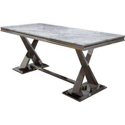 Durham Grey Faux Marble and Chrome Coffee Table