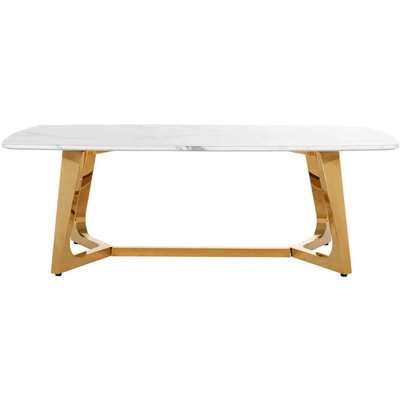 Dynasty White Faux Marble Coffee Table