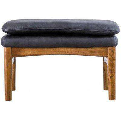 Gallery Anglia Charcoal Leather Footstool