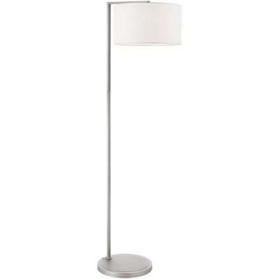 Gallery Direct Daley Nickel and White Faux Silk Floor Lamp