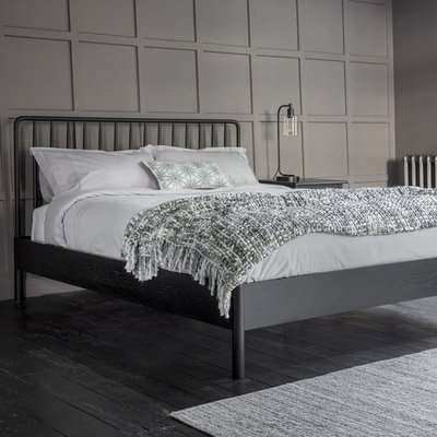 Hudson Living Wycombe Black 4ft 6in Double Spindle Bed