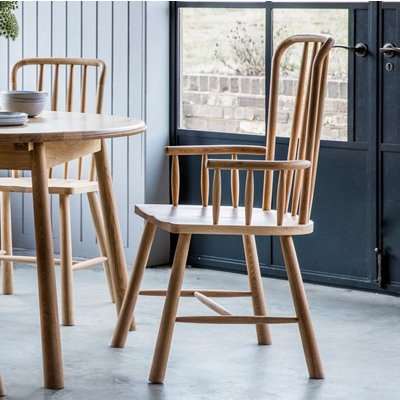 Wycombe Oak Carver Dining Chair (Pair)