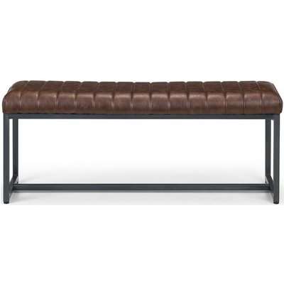 Julian Bowen Brooklyn Brown Faux Leather Upholstered Dining Bench