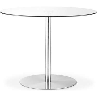 Julian Bowen Milan Glass and Chrome Pedestal Round Dining Table
