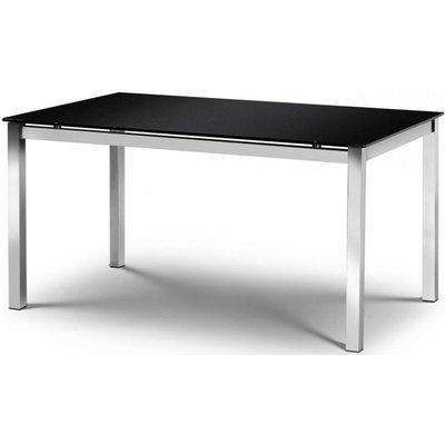 Julian Bowen Tempo Glass Black and Chrome Dining Table