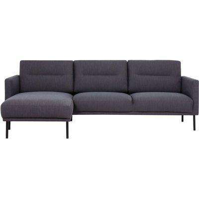 Larvik Antracit Fabric Right Hand Facing Chaise Longue Sofa with Black Metal Legs