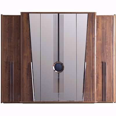 Malta Turkish Style Brown Wood Effect 270cm 6 Door Wardrobe